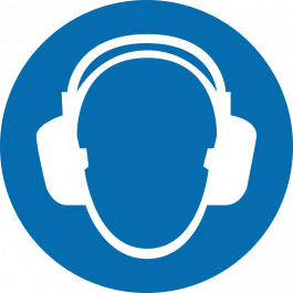 Anti-slip-vloerpictogram “gehoorbescherming verplicht”