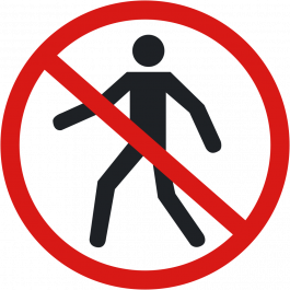 Anti-slip-vloerpictogram “verboden voor voetgangers”