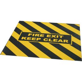 “FIRE EXIT KEEP CLEAR” waarschuwingstape voor nooduitgang