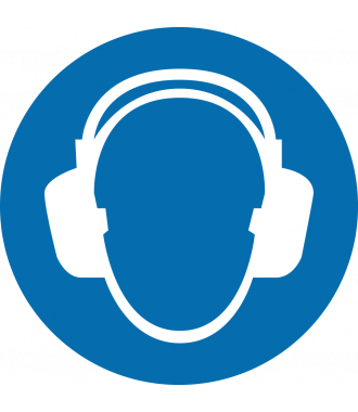 Anti-slip-vloerpictogram “gehoorbescherming verplicht”