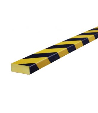 Knuffi stootrand vlakprofiel type D – geel-zwart – 5 meter
