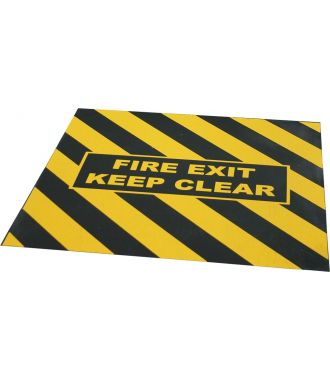 “FIRE EXIT KEEP CLEAR” waarschuwingstape voor nooduitgang