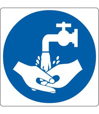 "Handen wassen verplicht"-sticker (Maxi-Loka Premium)
